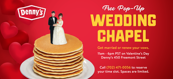 Denny's Free Weddings on Valentines Day in Vegas