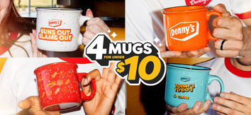 Denny's 4 Mugs Under $10