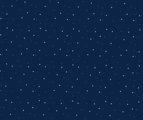 Dark blue background with stars. 
