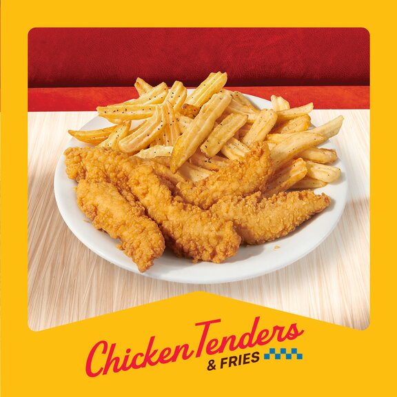 Filetes de pollo y papas fritas de Denny's