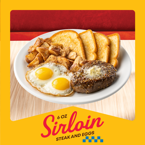 Solomillo de 6 oz y huevos de Denny's