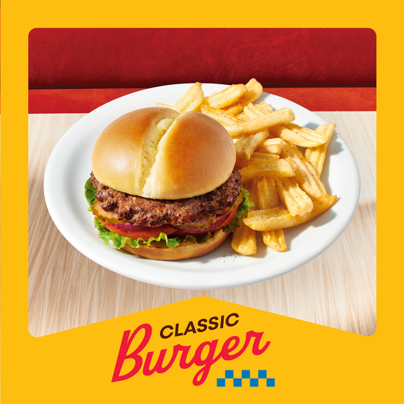 Denny's Classic Burger with Fries
