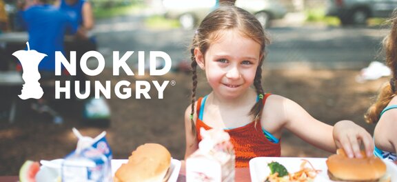 No Kid Hungry Logo and Image of Child
