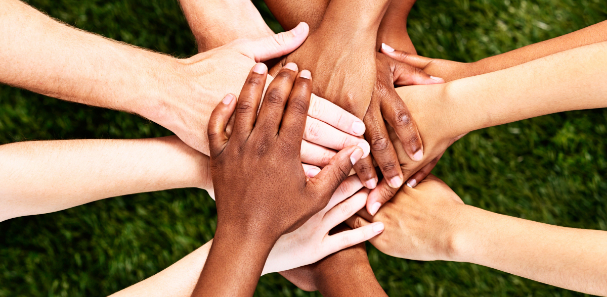 Joined hands symbolizing unity