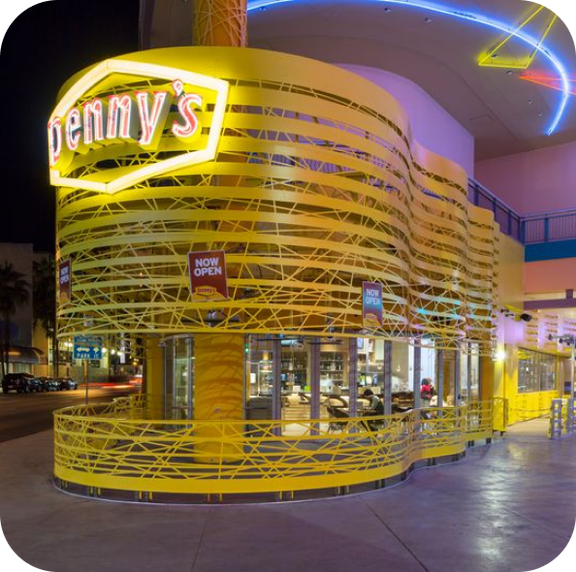 Denny's front signage on Fremont street