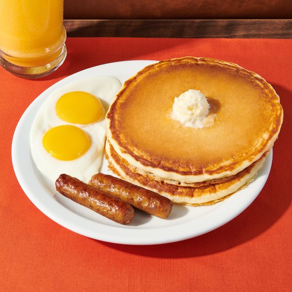 Denny's Everyday Value Slam with eggs, sausage and pancakes 